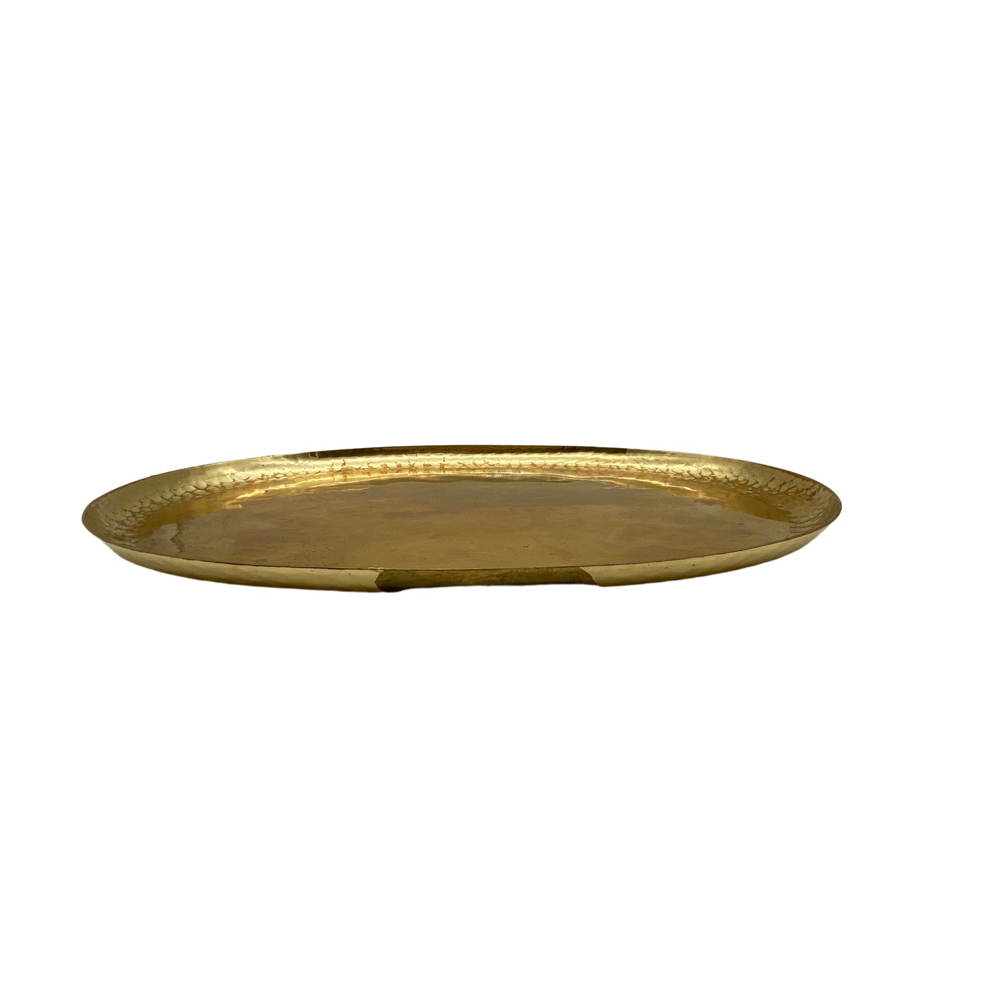 Harald BUCHRUCKER Messing Tablett 1950er oval Hammerschlag