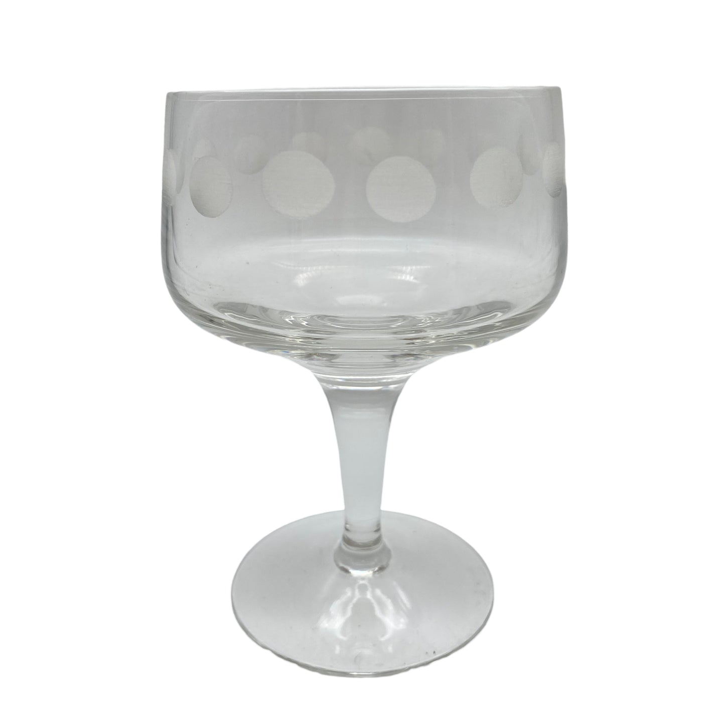 Poschinger Sektschalen 4er Set Linsenschliff satiniert 12,4 cm 1970er transparent