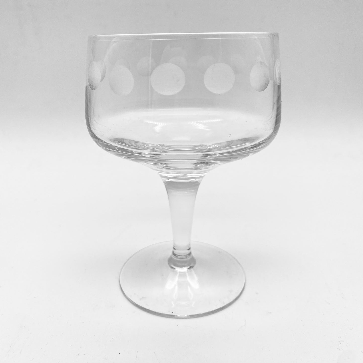 Poschinger Sektschalen 4er Set Linsenschliff satiniert 12,4 cm 1970er transparent