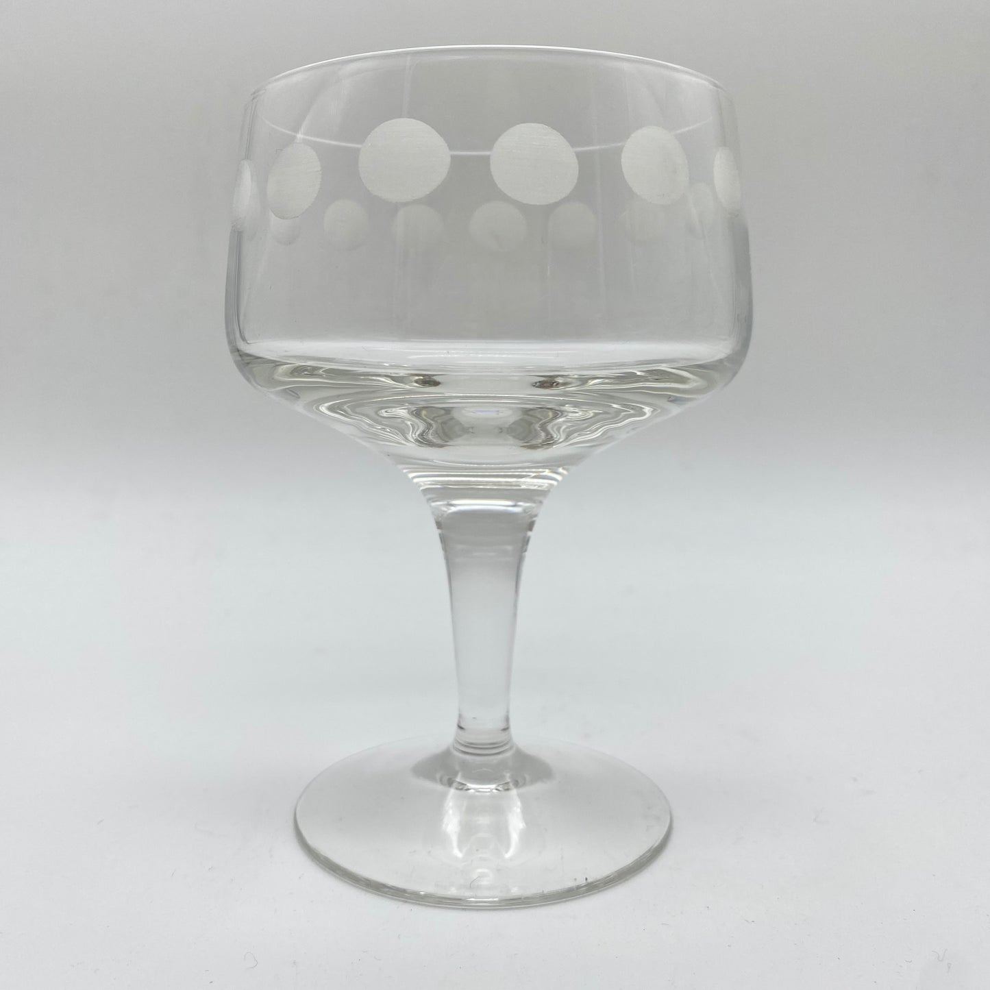 Poschinger Sektschalen 4er Set Linsenschliff satiniert 12,4 cm 1970er transparent