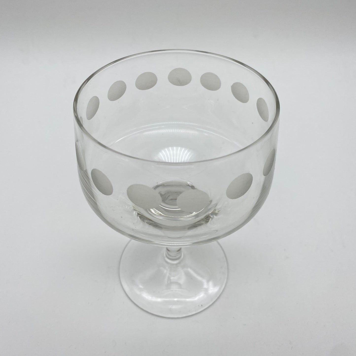 Poschinger Sektschalen 4er Set Linsenschliff satiniert 12,4 cm 1970er transparent