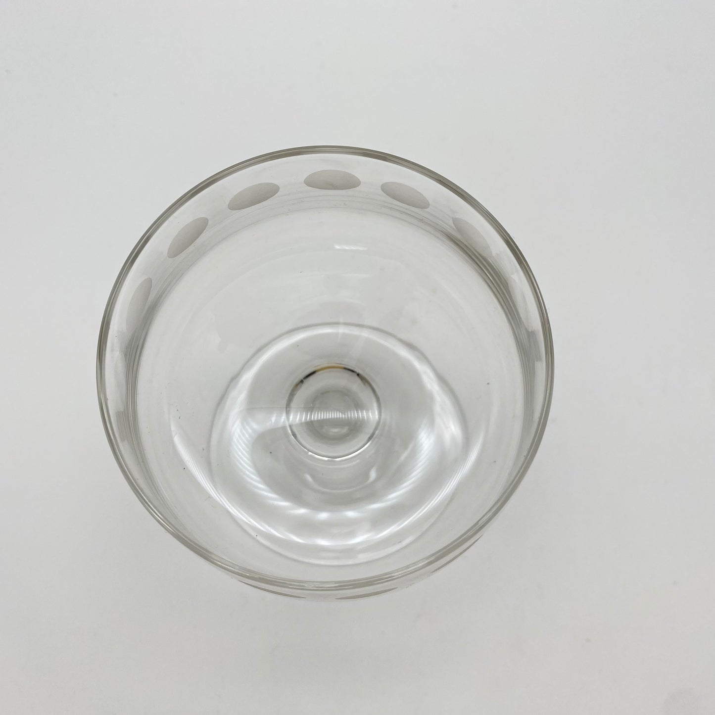 Poschinger Sektschalen 4er Set Linsenschliff satiniert 12,4 cm 1970er transparent