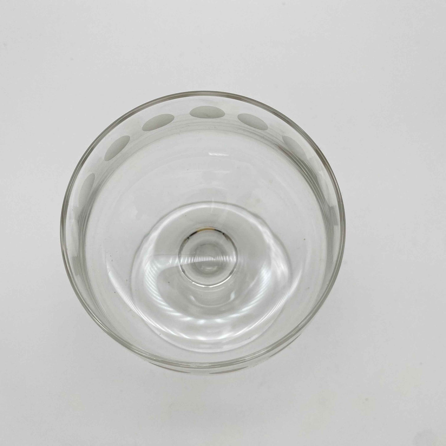 Poschinger Sektschalen 4er Set Linsenschliff satiniert 12,4 cm 1970er transparent