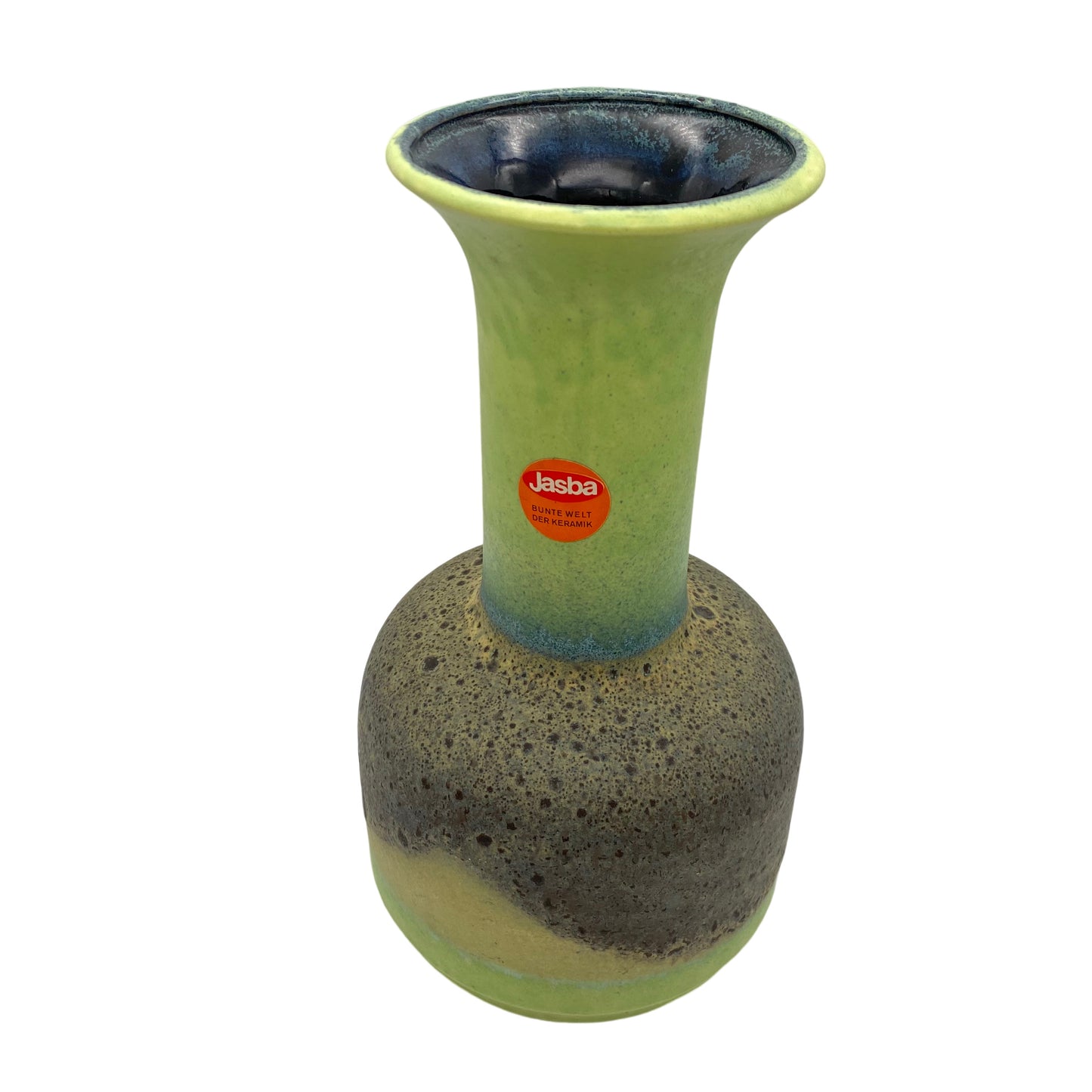 JASBA Keramik Vase grün Fat Lava 70er Jahre