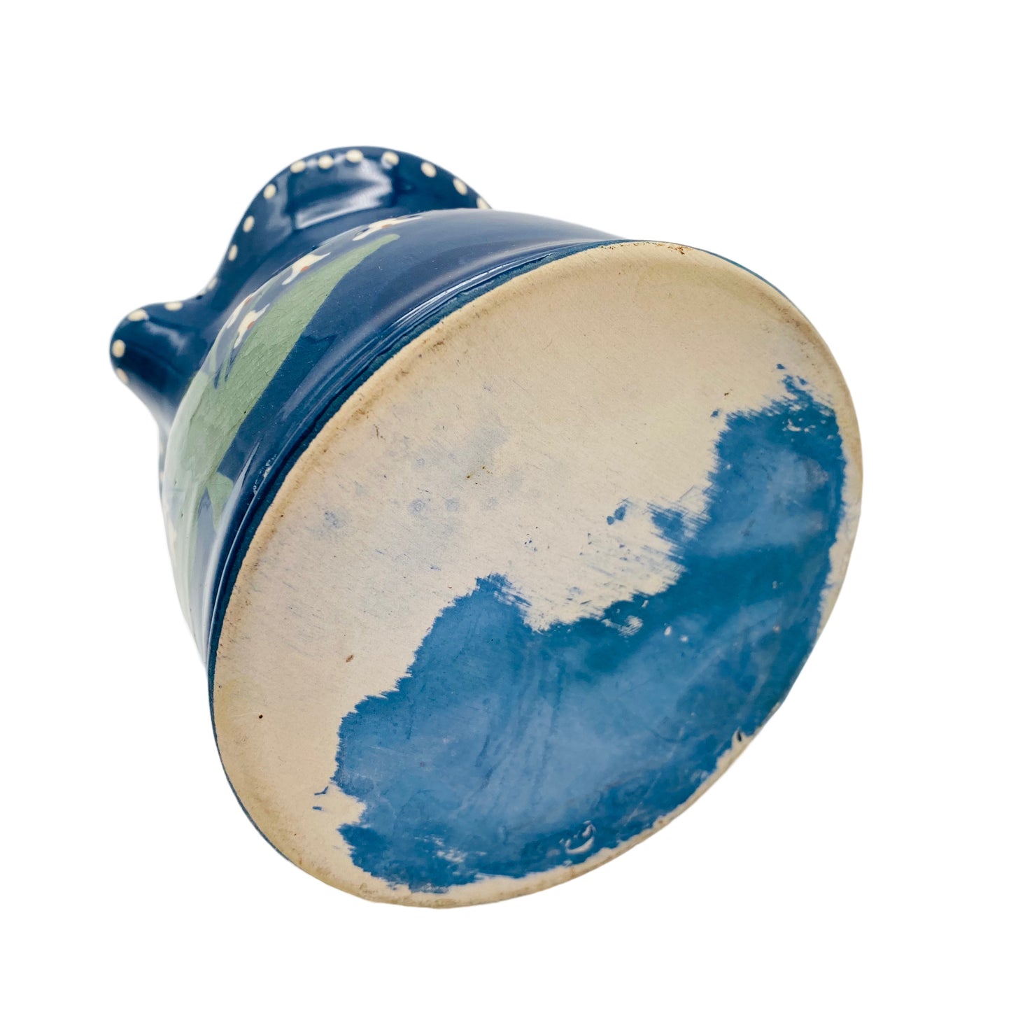 Keramik Krug blau Maiglöckchen Milchkrug Vintage