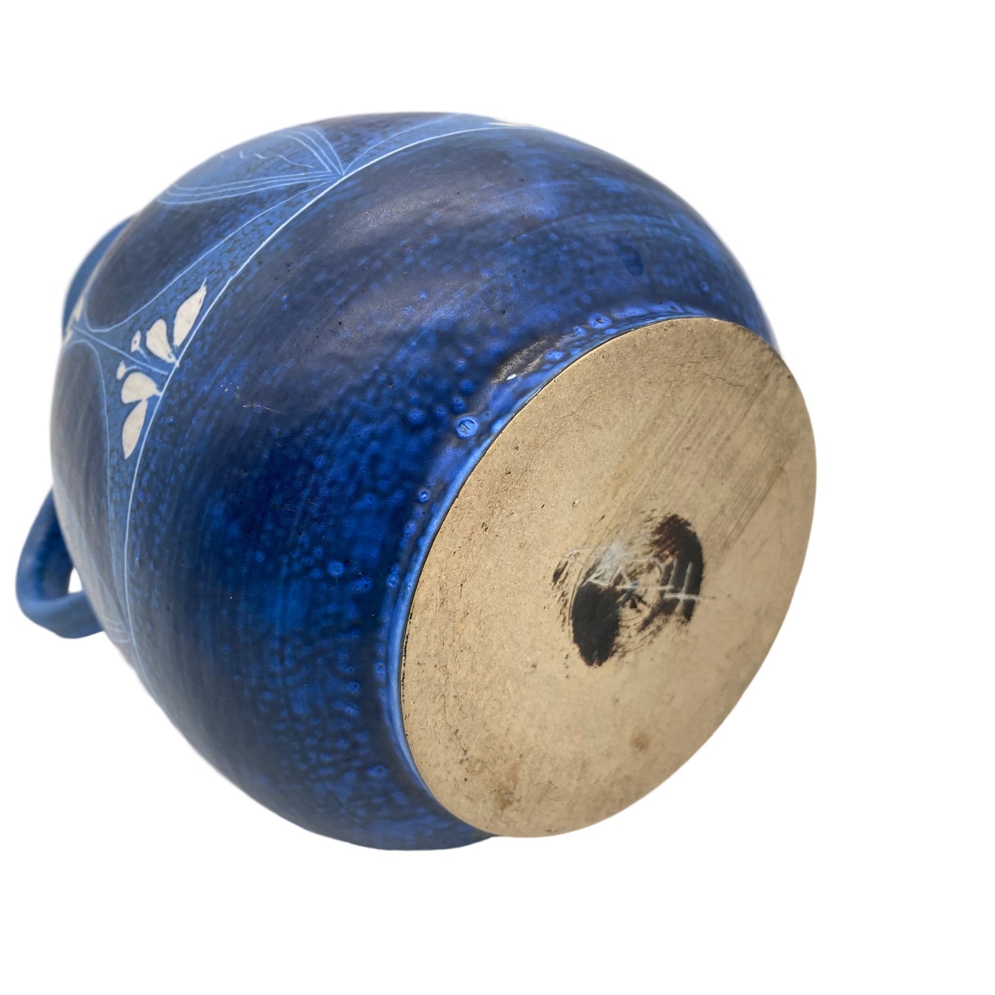 Keramik Vase blau Zwiebel Dekor 70er Jahre signiert