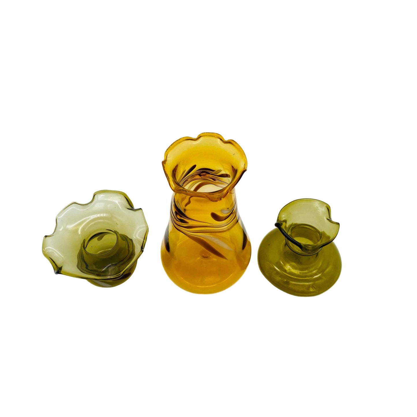 LAUSCHA Glasvasen gelb 60er 70er Jahre Glas