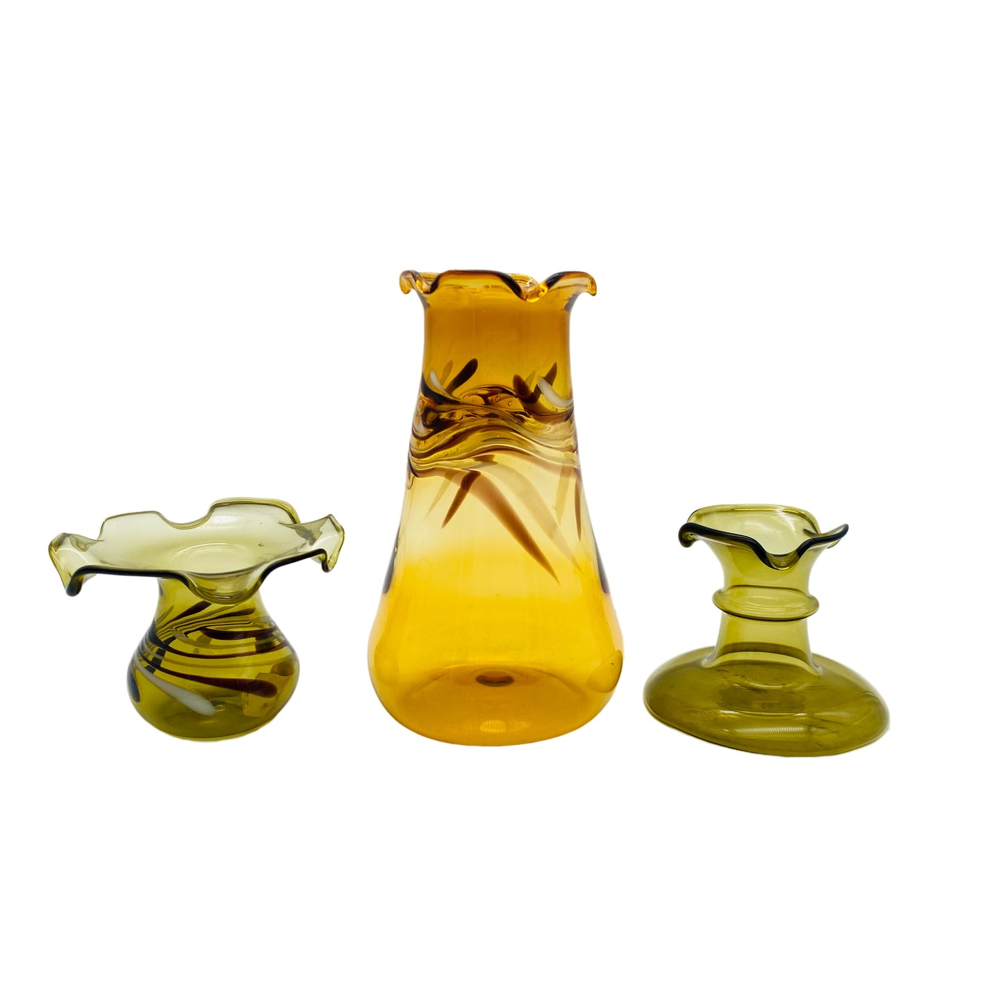 LAUSCHA Glasvasen gelb Bernstein 60er 70er Jahre Glas