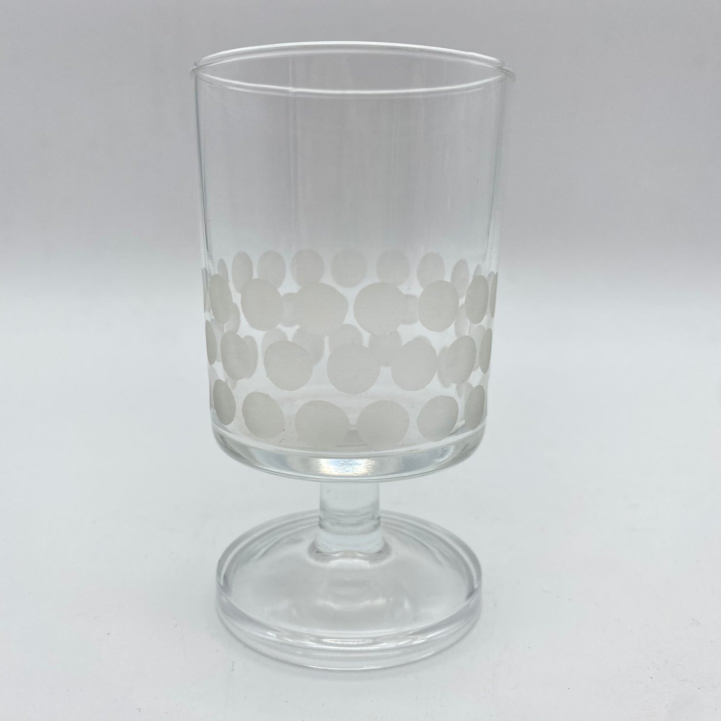 Likörgläser 5er Set 70er Jahre satiniert Punkte transparent Gläser