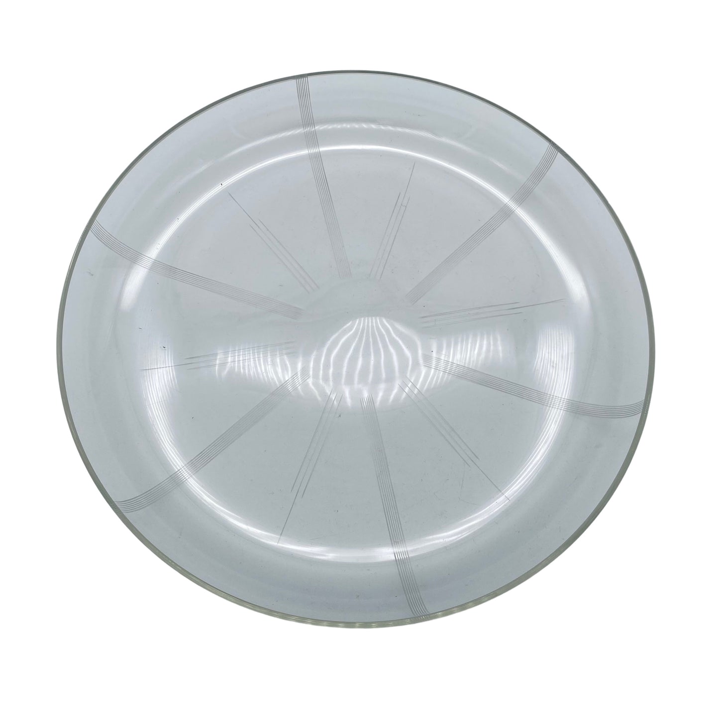 Mid Century Schale aus Glas beschlifen 50er 60er Jahre
