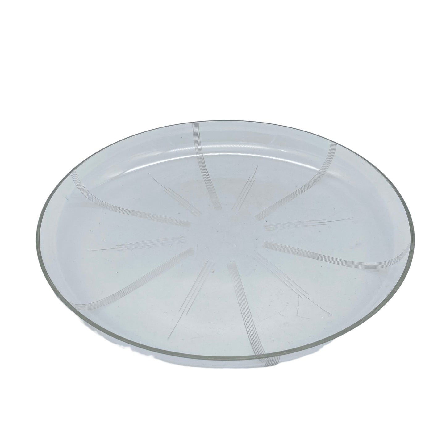 Mid Century Schale aus Glas beschlifen 50er 60er Jahre