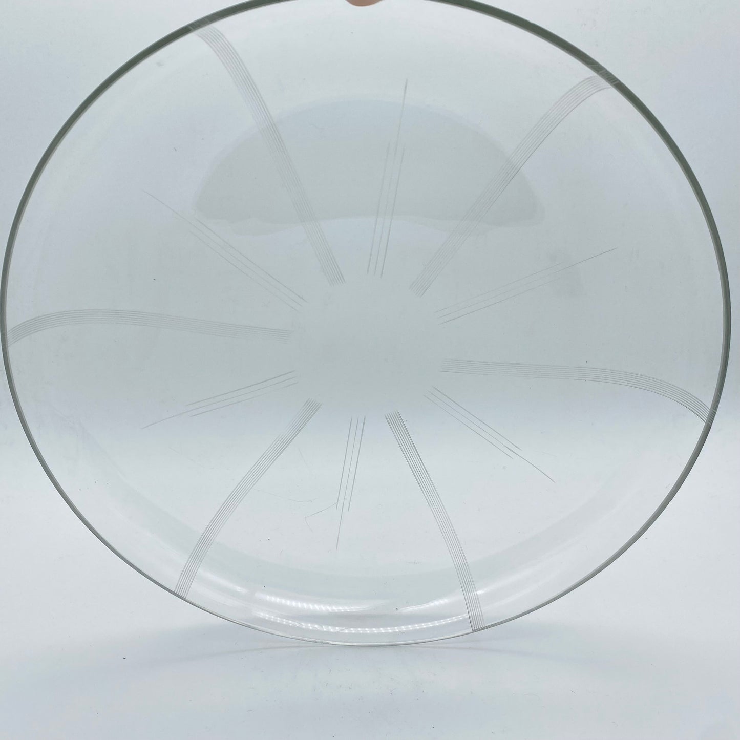 Mid Century Schale aus Glas beschlifen 50er 60er Jahre