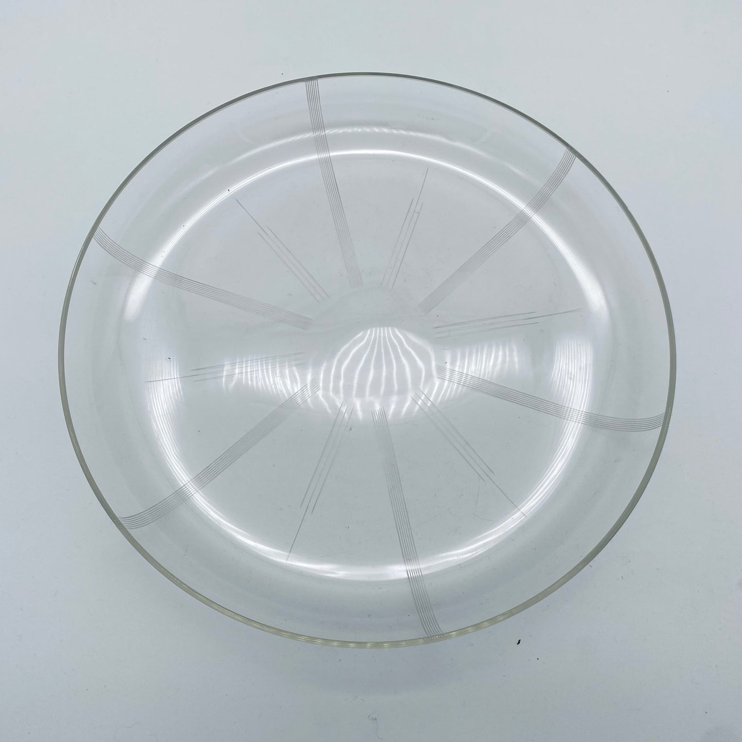 Mid Century Schale aus Glas beschlifen 50er 60er Jahre
