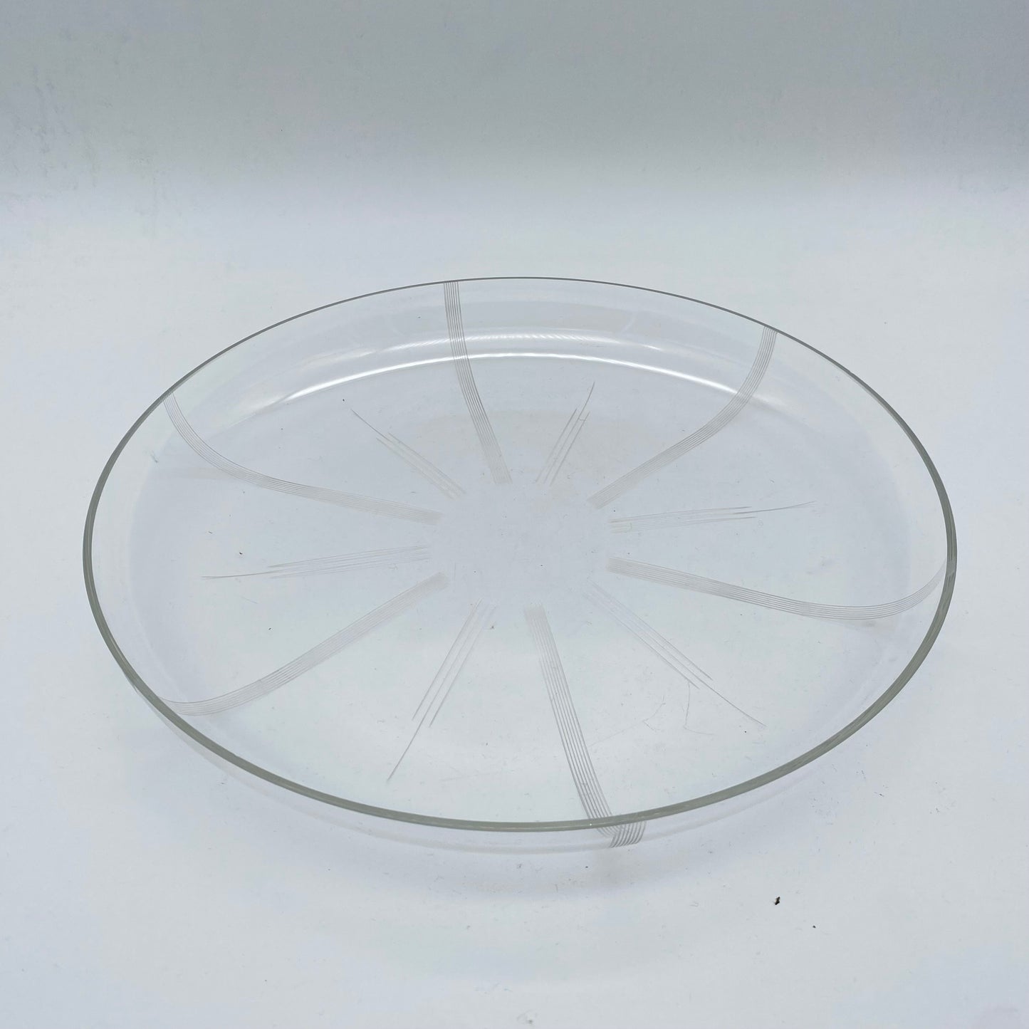 Mid Century Schale aus Glas beschlifen 50er 60er Jahre