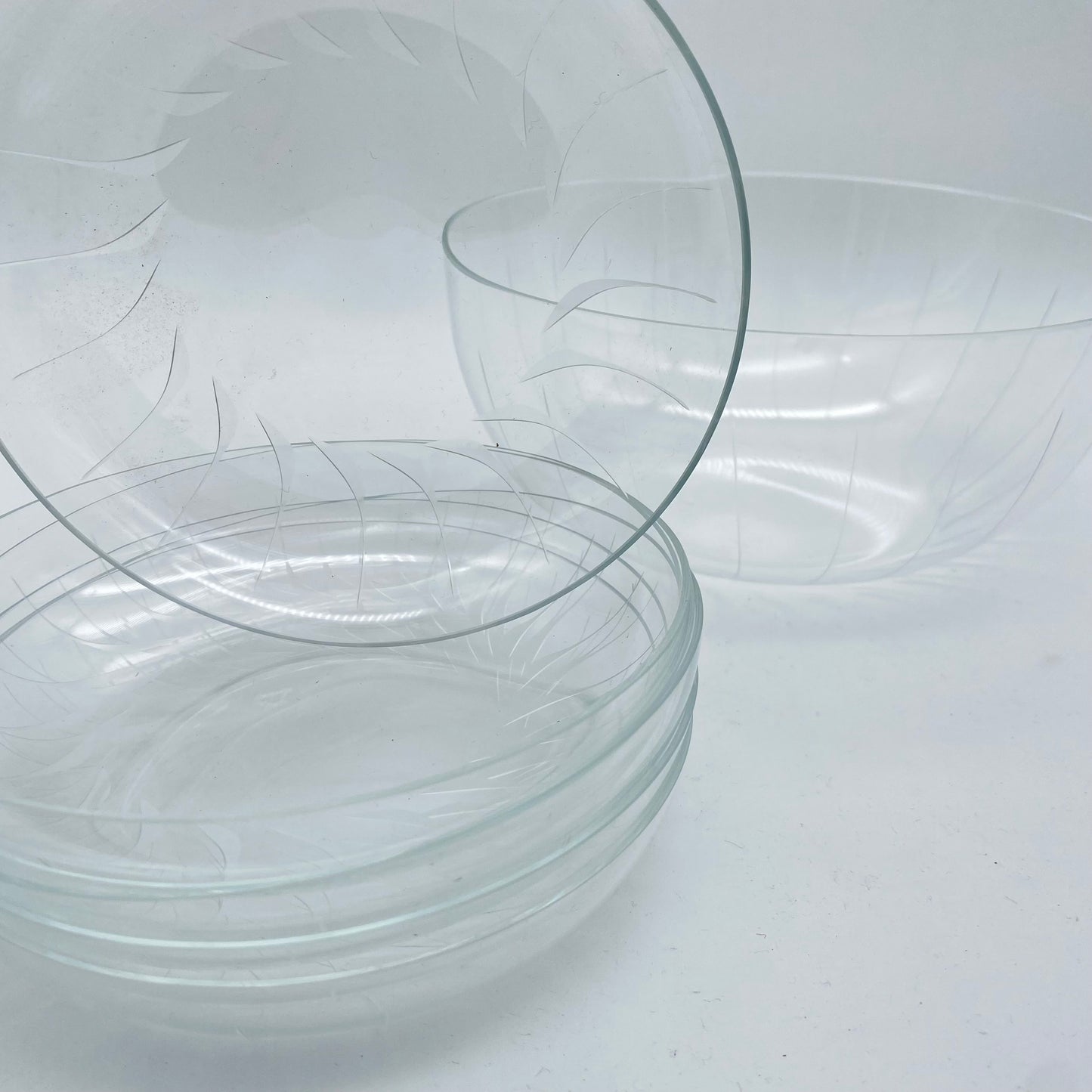 Mid Century Schalen Set Schüssel Schälchen Glas 50er Jahre beschliffen