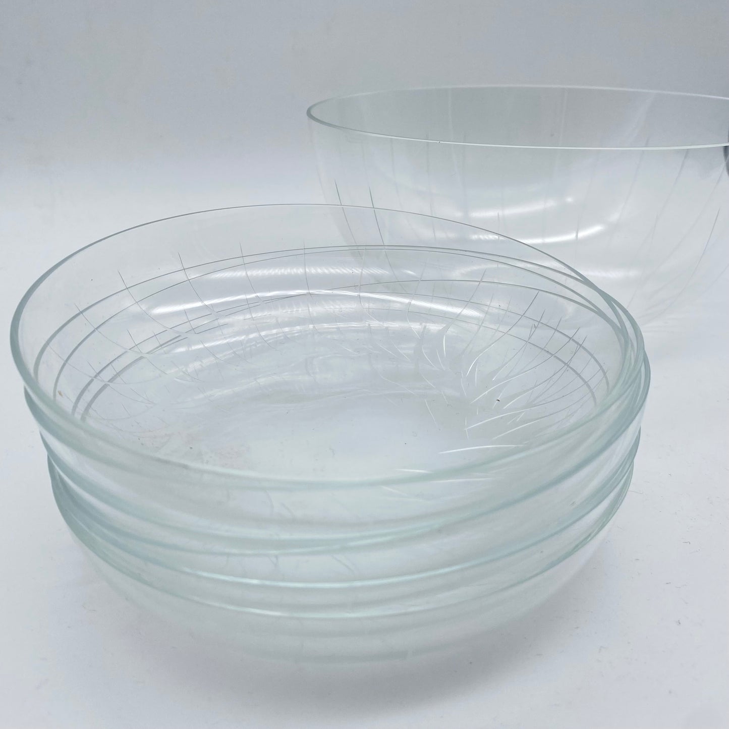 Mid Century Schalen Set Schüssel Schälchen Glas 50er Jahre beschliffen