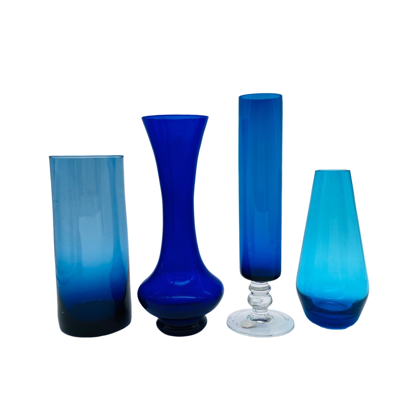 Mid Century Vasen Set türkis blau Glas 60er 70er Jahre