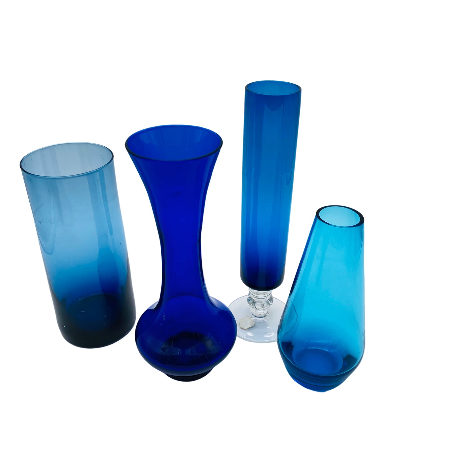 Mid Century Vasen Set türkis blau Glas 60er 70er Jahre