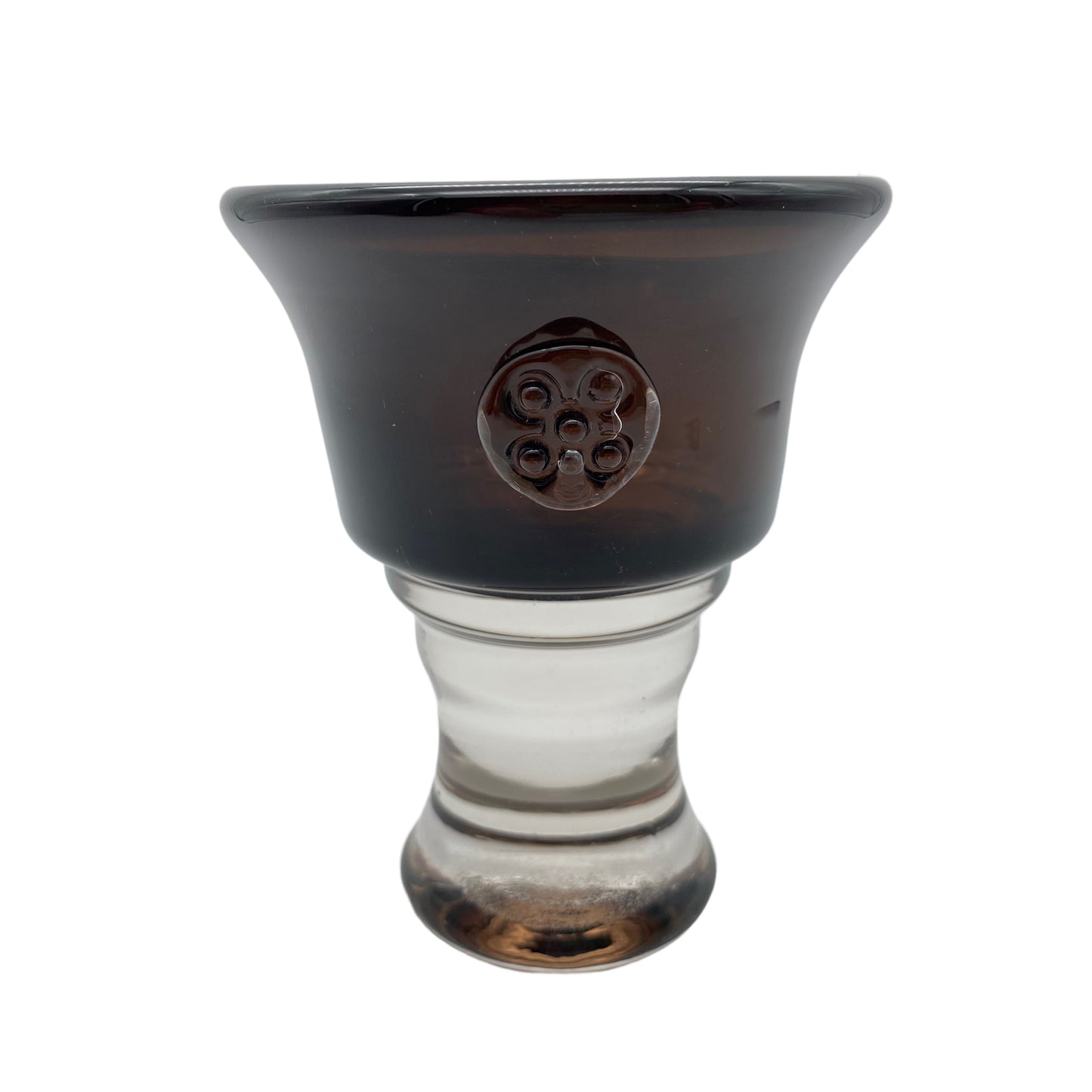 Pokal Trinkglas Vase braun 70er Jahre mit Noppen Dekor