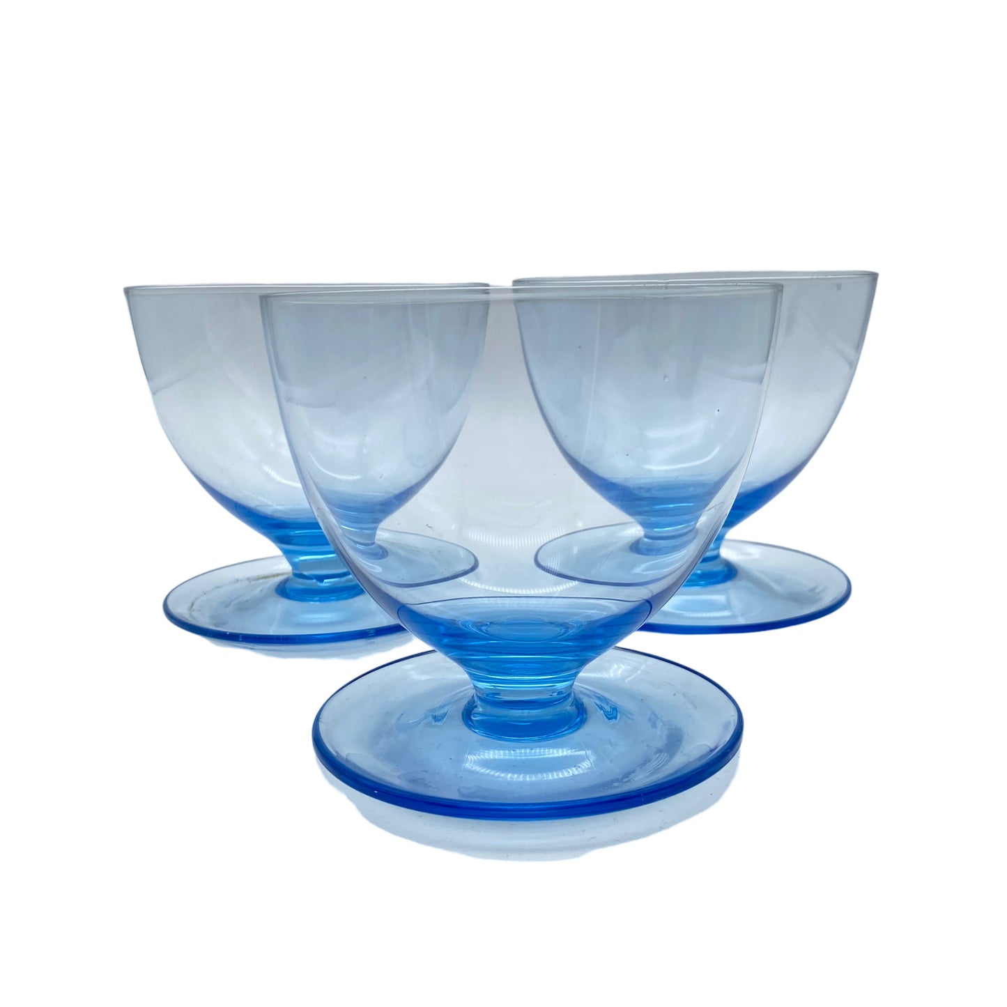 SÜSSMUTH Schalen 3er Set Glas blau 60er 70er Jahre Vintage