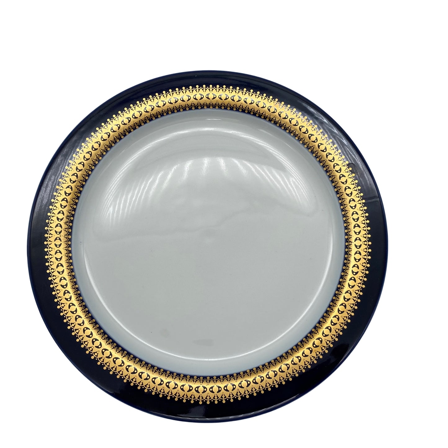 THOMAS Rotunda Speiseteller 5er Set Goldbordüre blau kobald 70er