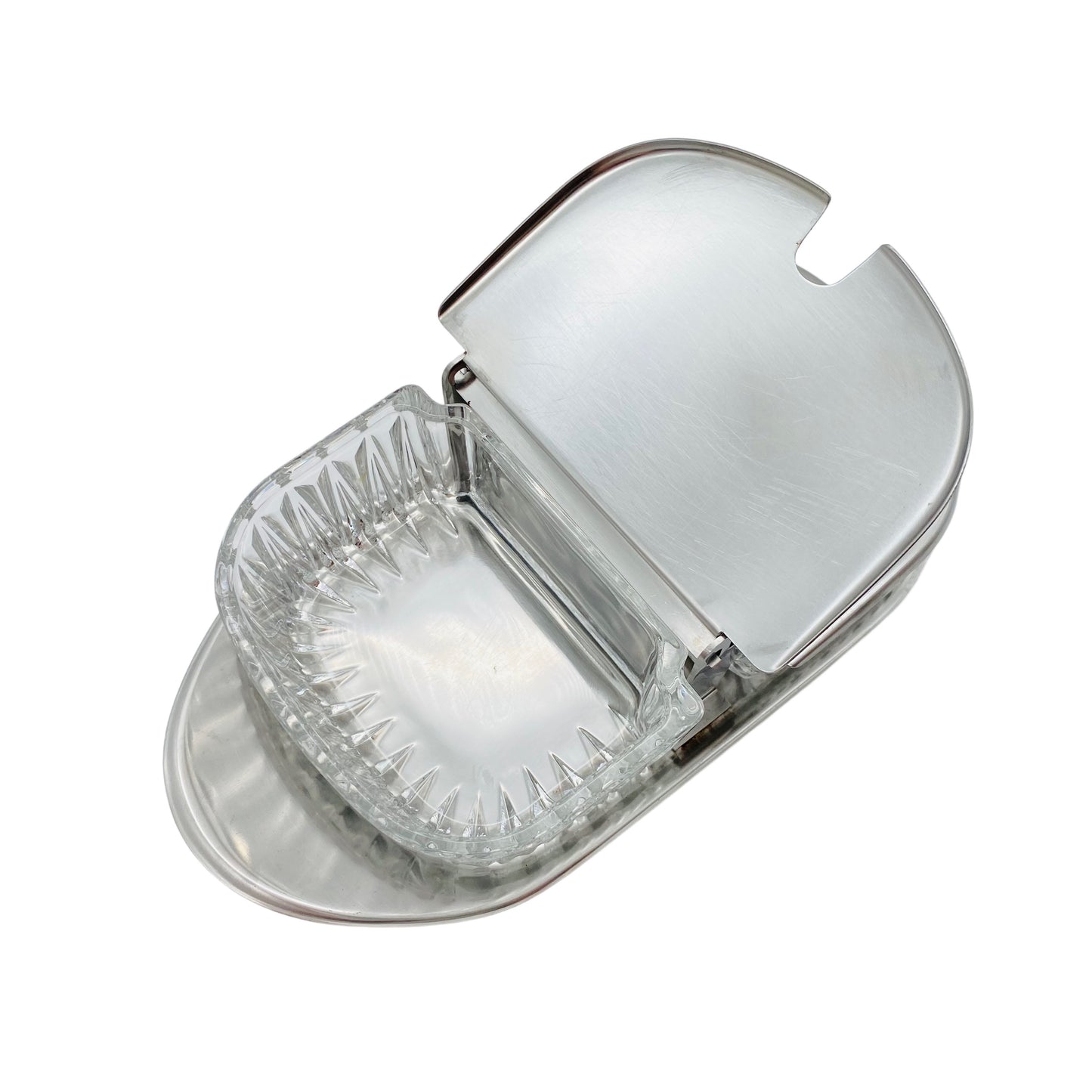 TISCHFEIN Menagere Dose Deckeldose Marmeldae Zucker 70er Jahre Edelstahl Glas