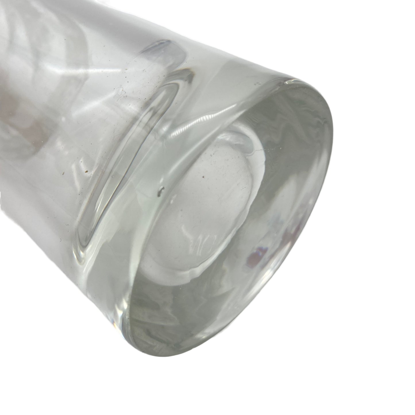 Vase Mid Century Wald Bäume Hirsch Dekor Schliff transparent 60er 70er Glas