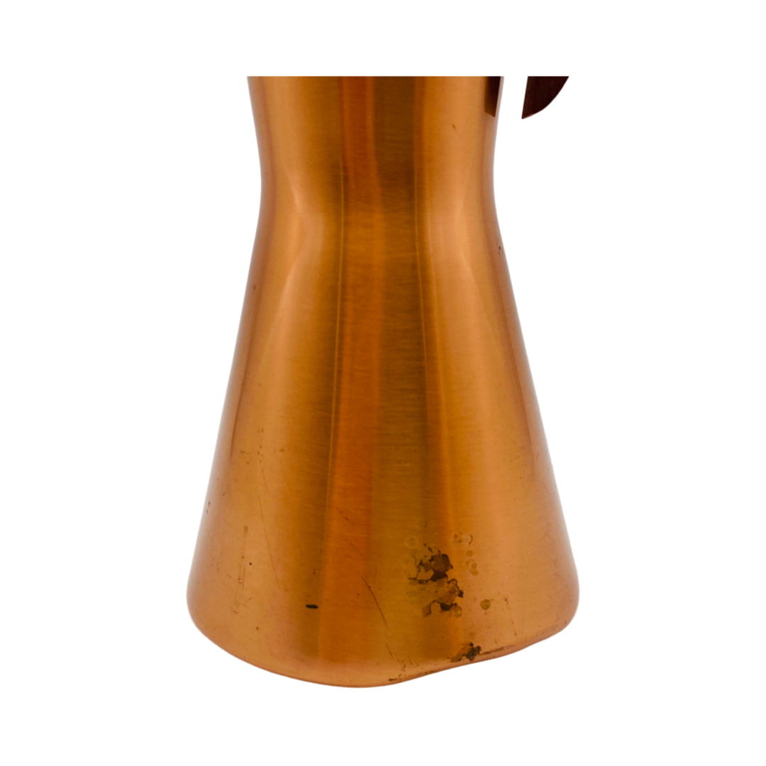 Vase Kupfer Holz 50er 60er Mid Century