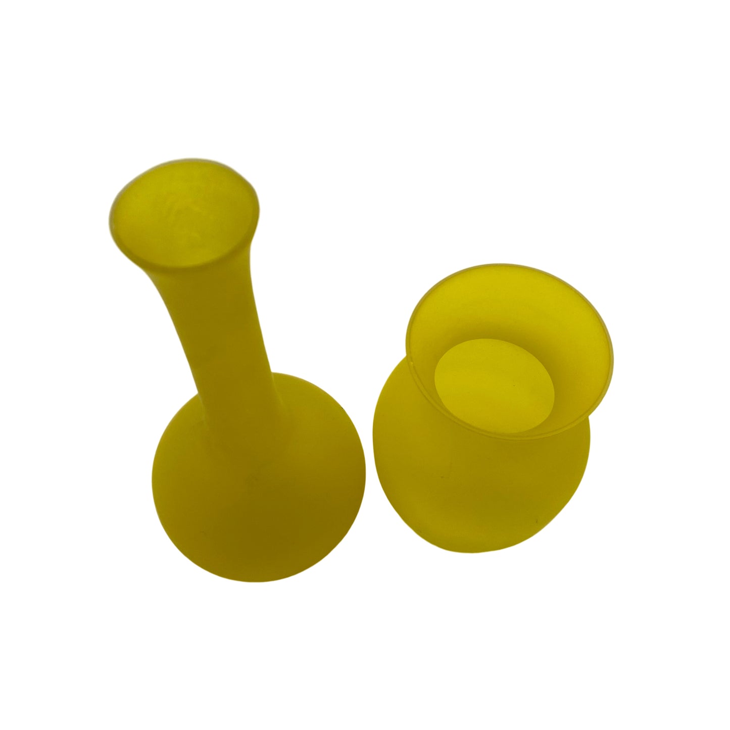 Vasen Glas gelb Vintage 70er 80er Jahre satiniert matt