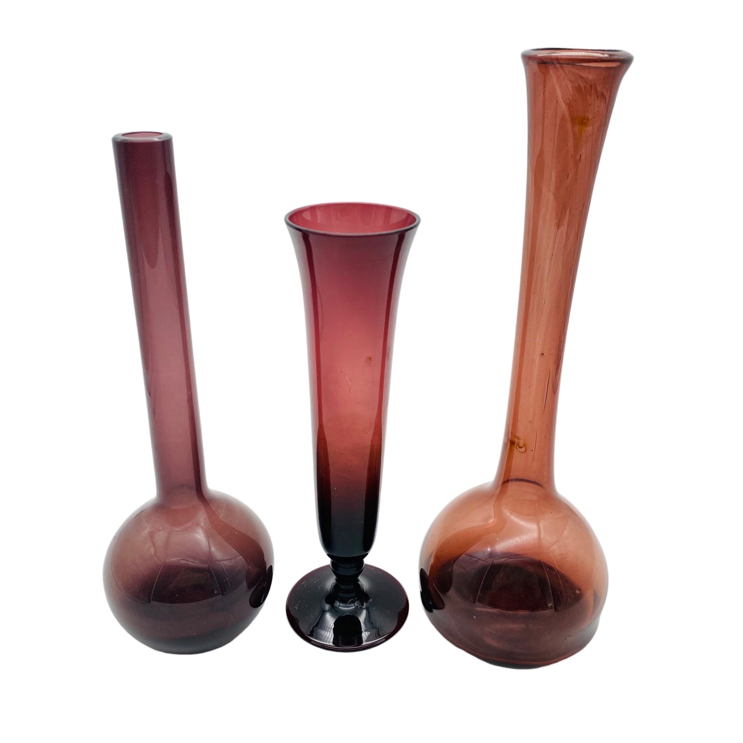 Vasen Konvolut lila Glas Mid Century 50er 60er 70er Jahre Vintage