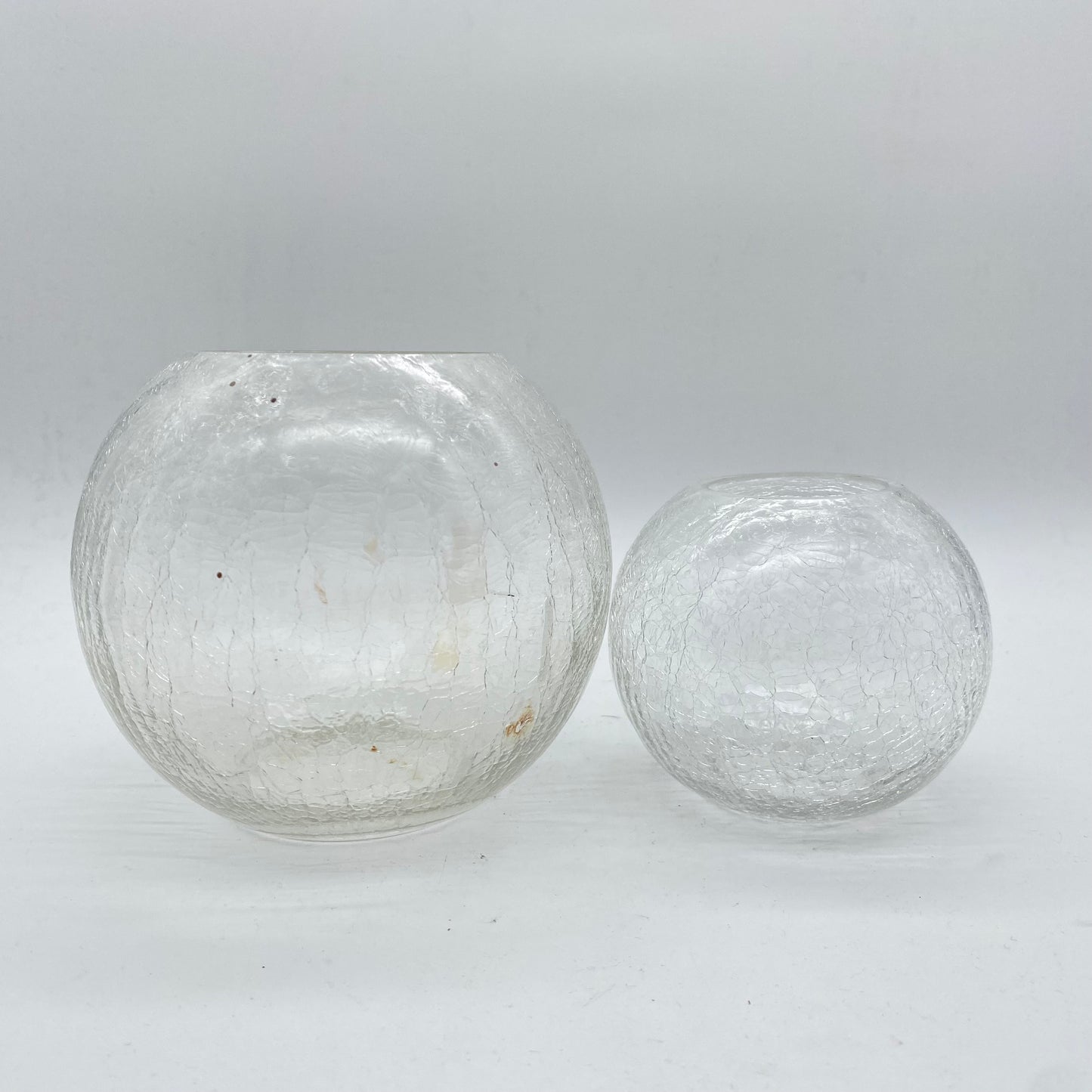 Vasen Set Craquele Glas Kugelvasen 50er 60er Jahre Mid Century