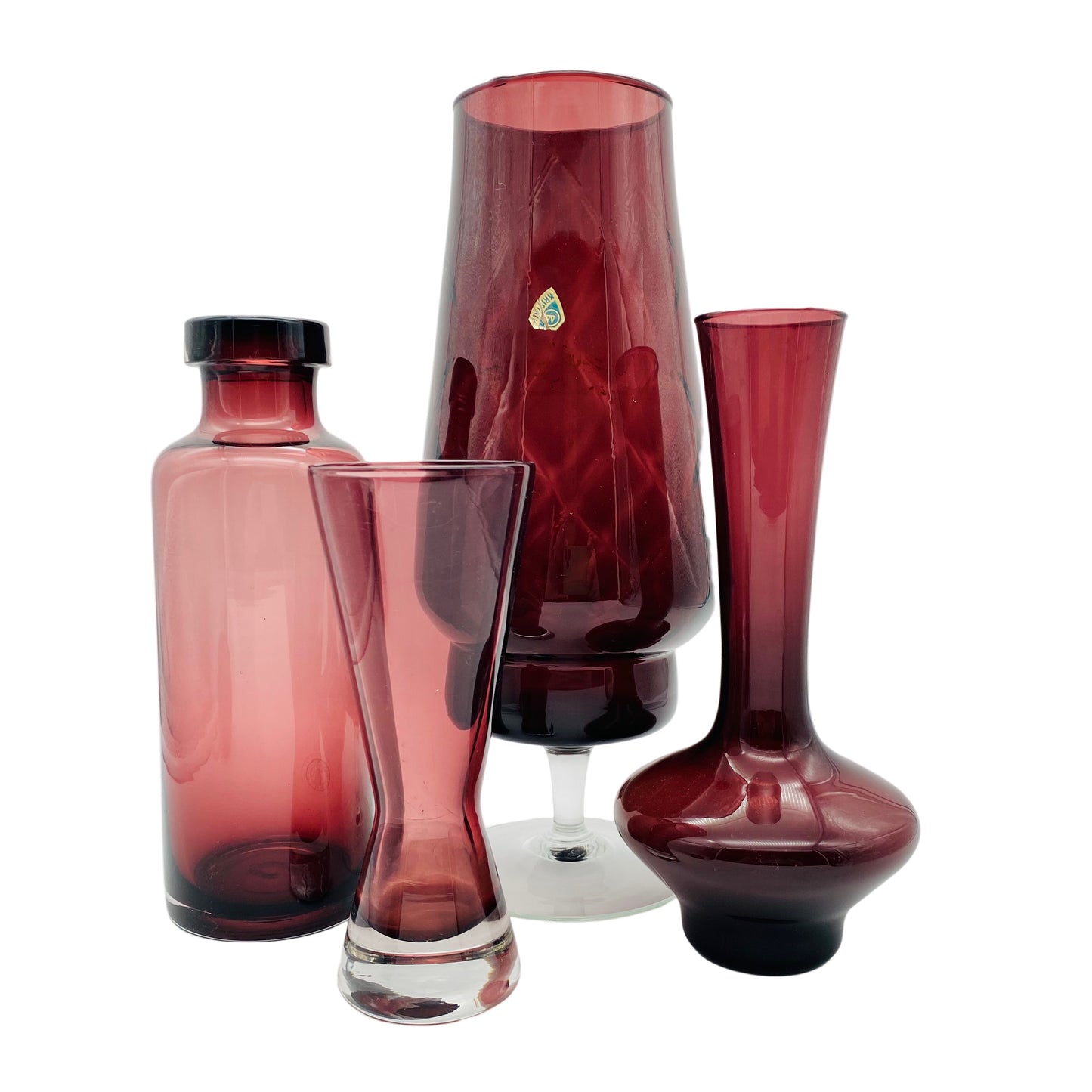Vasen Set Konvolut lila Glas 50er 60er 70er Jahre