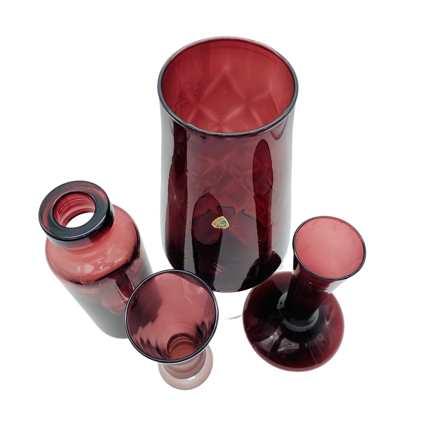 Vasen Set Konvolut lila Glas 50er 60er 70er Jahre