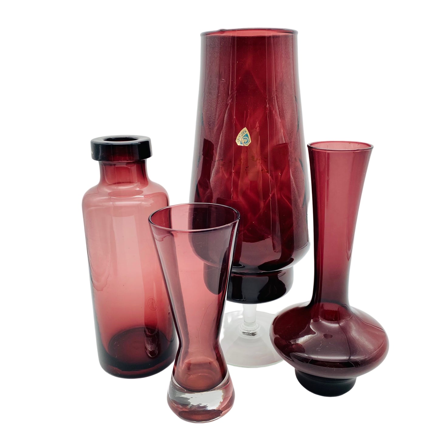 Vasen Set Konvolut lila Glas 50er 60er 70er Jahre