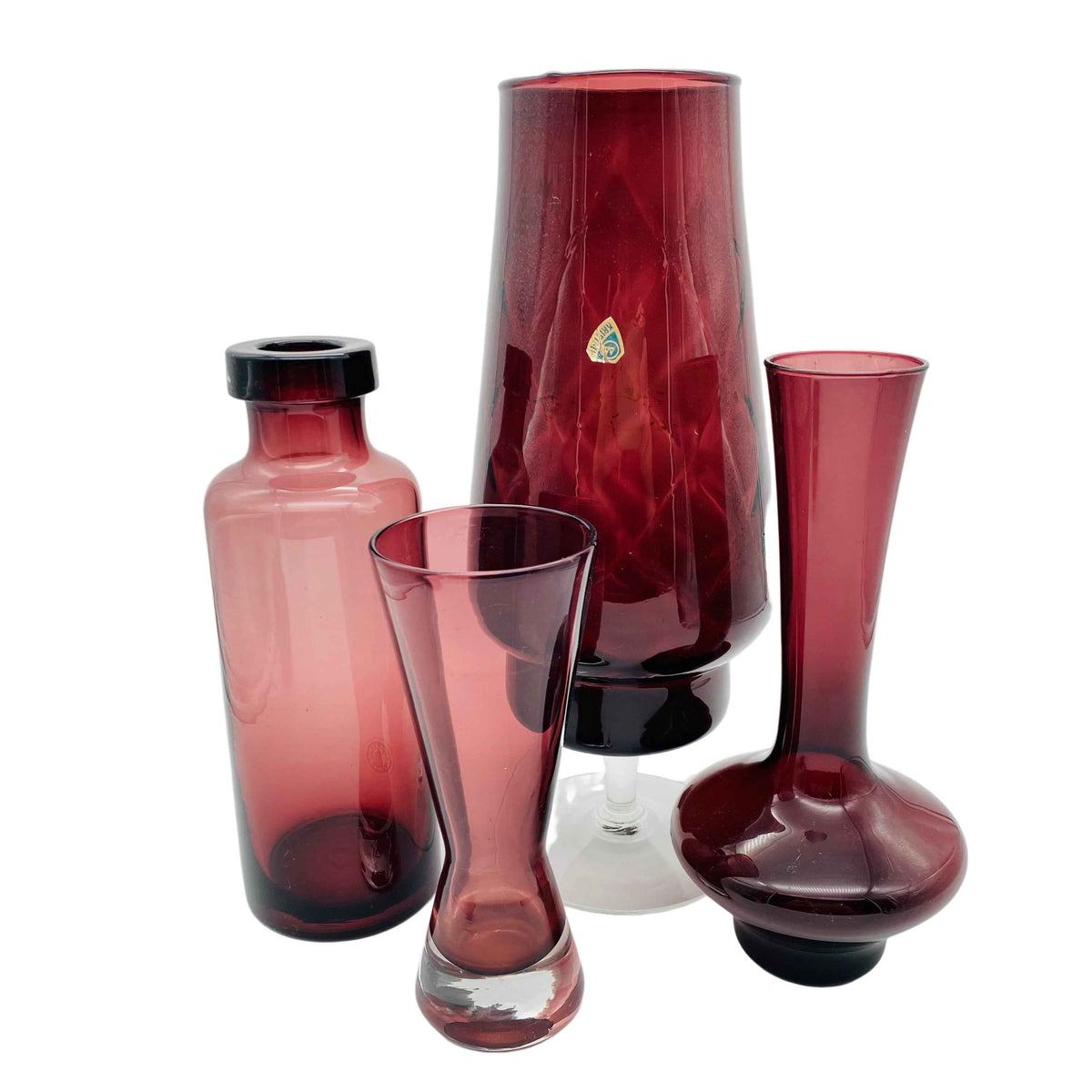 Vasen Set Konvolut lila Glas 50er 60er 70er Jahre