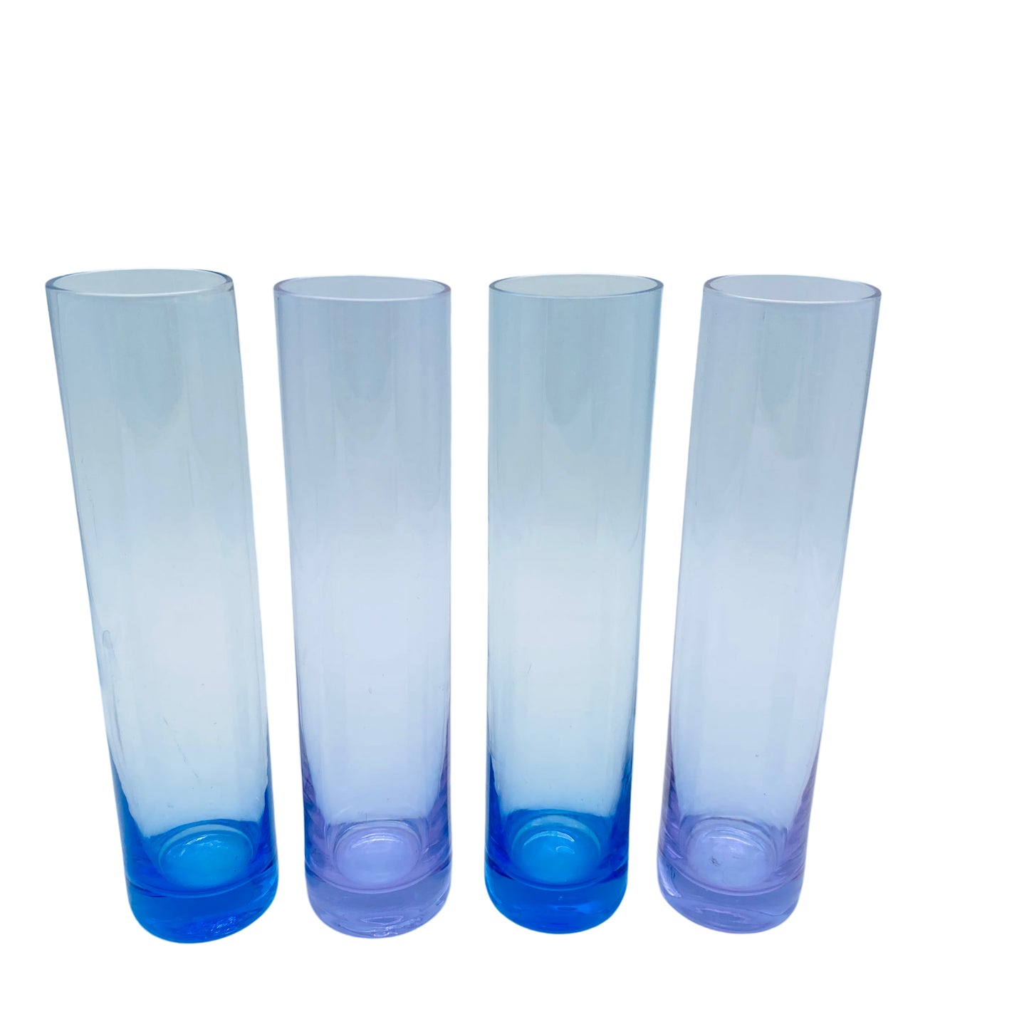 Vasen Set blau lila Glas Gläser Mid Century 60er 70er Jahre
