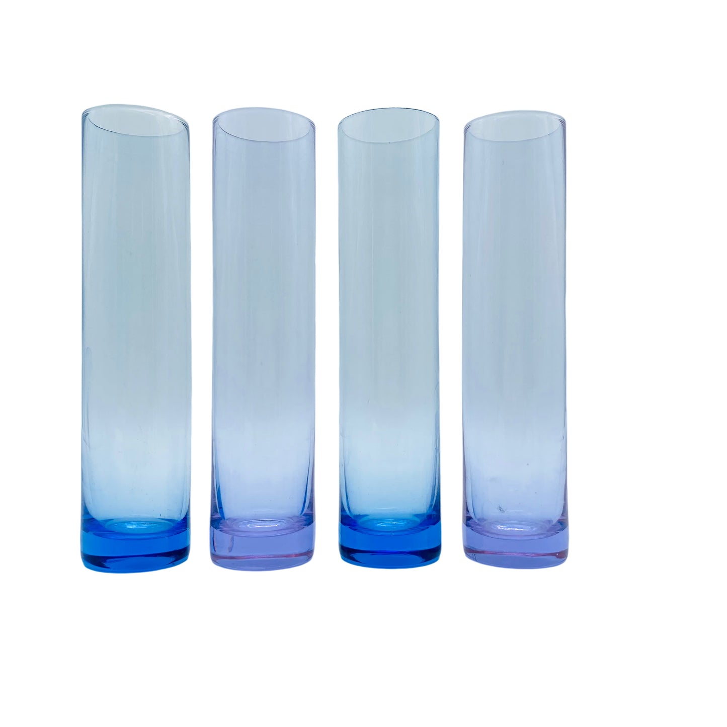 Vasen Set blau lila Glas Gläser Mid Century 60er 70er Jahre