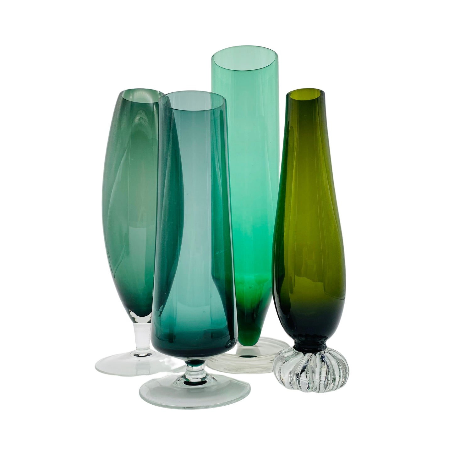 Vasen grün Glas 50er 60er 70er Jahre Konvolut