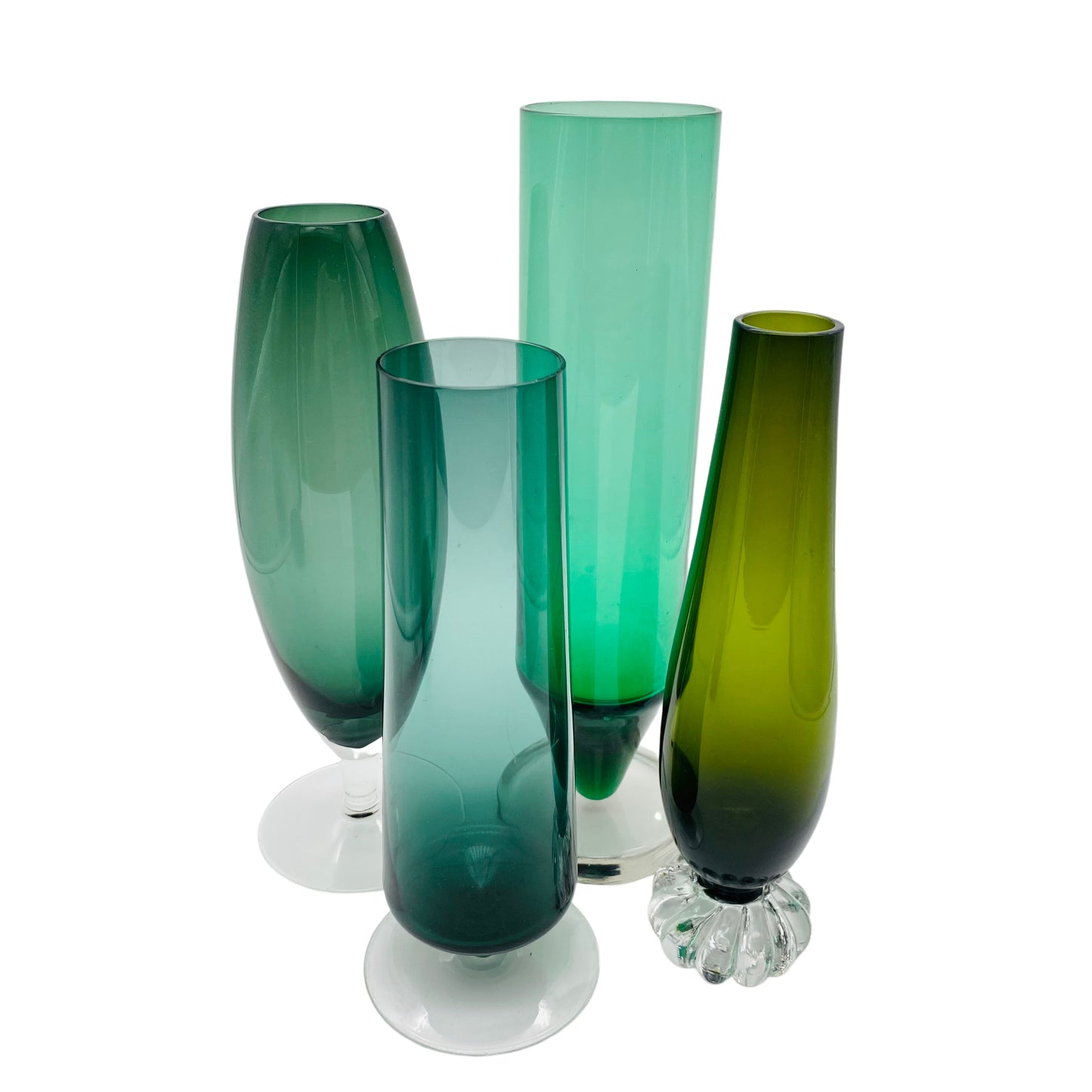 Vasen grün Glas 50er 60er 70er Jahre Konvolut