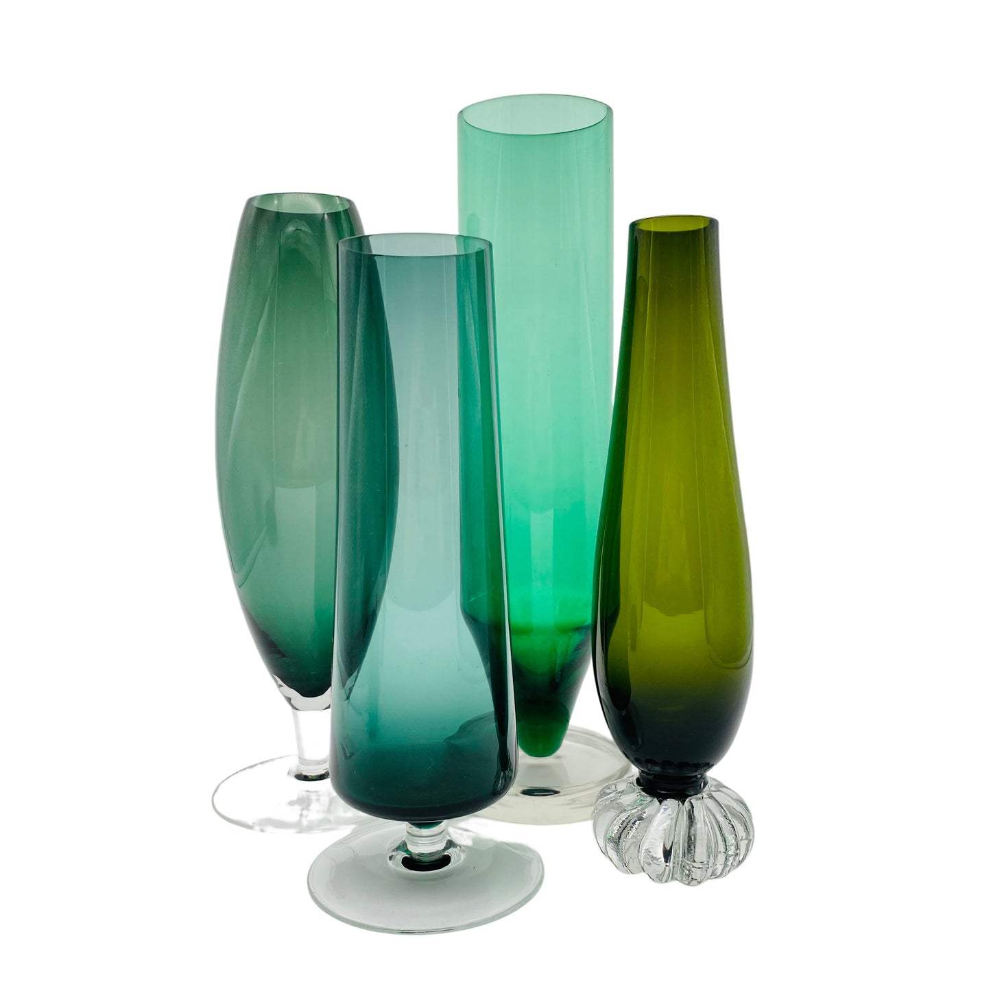Vasen grün Glas 50er 60er 70er Jahre Konvolut