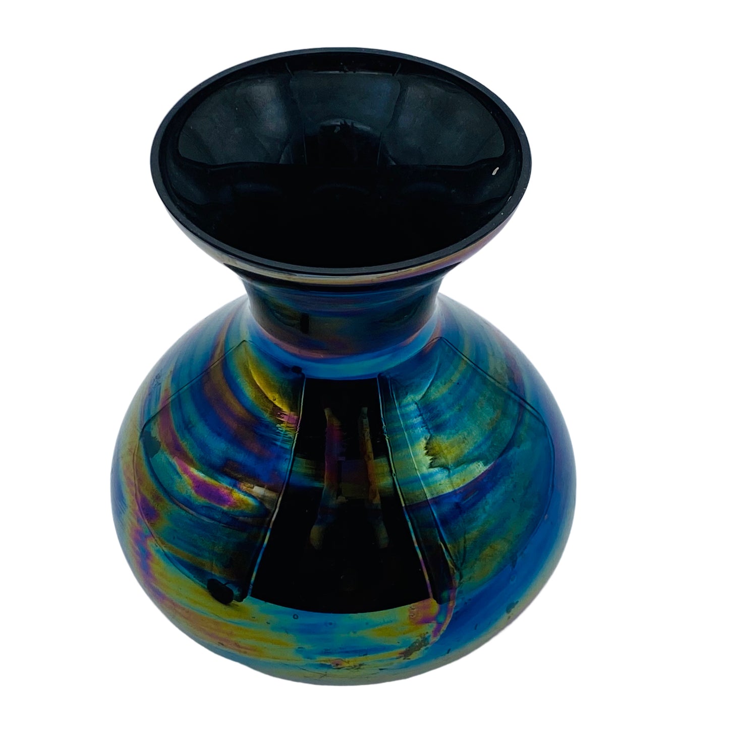Vase schwarz irisierend 60er 70er Jahre Glas