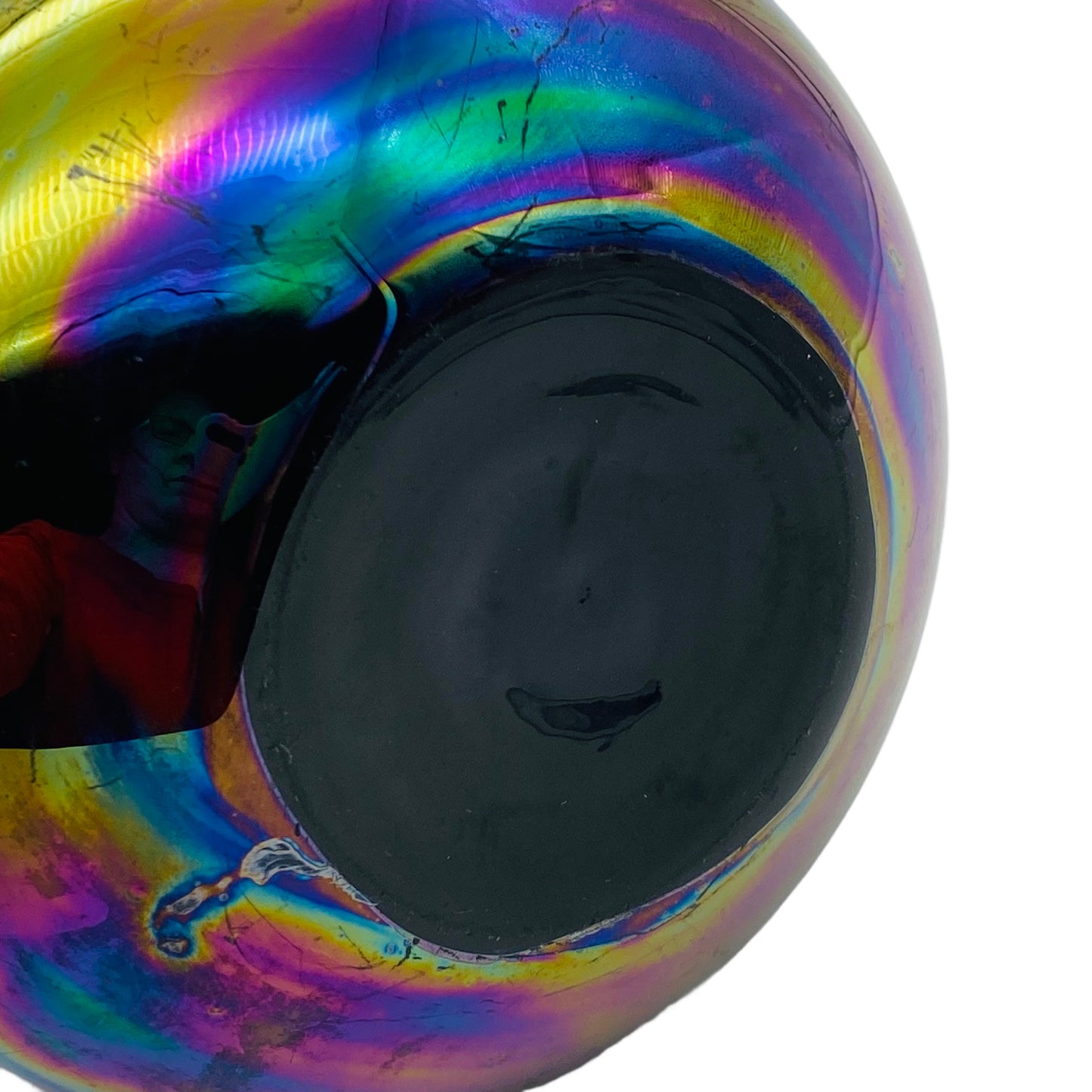 Vase schwarz irisierend 60er 70er Jahre Glas