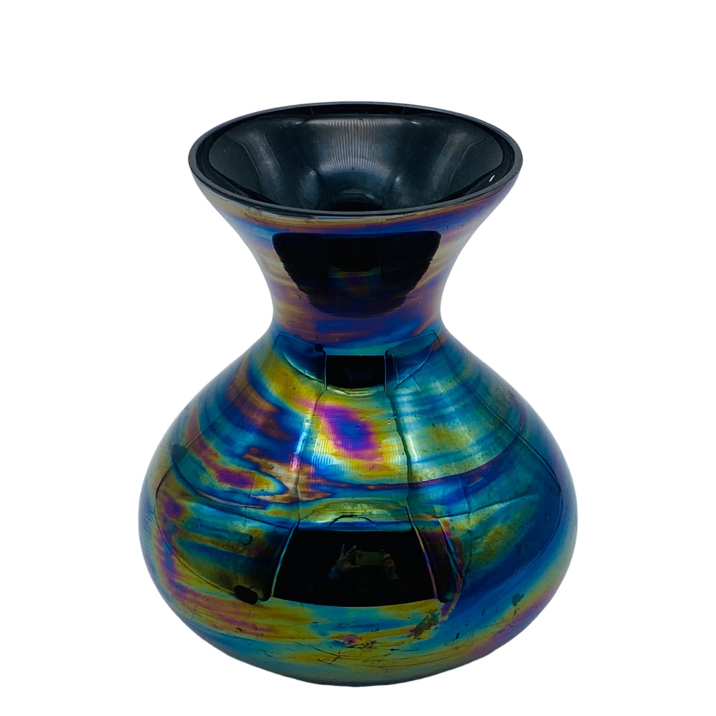 Vase schwarz irisierend 60er 70er Jahre Glas