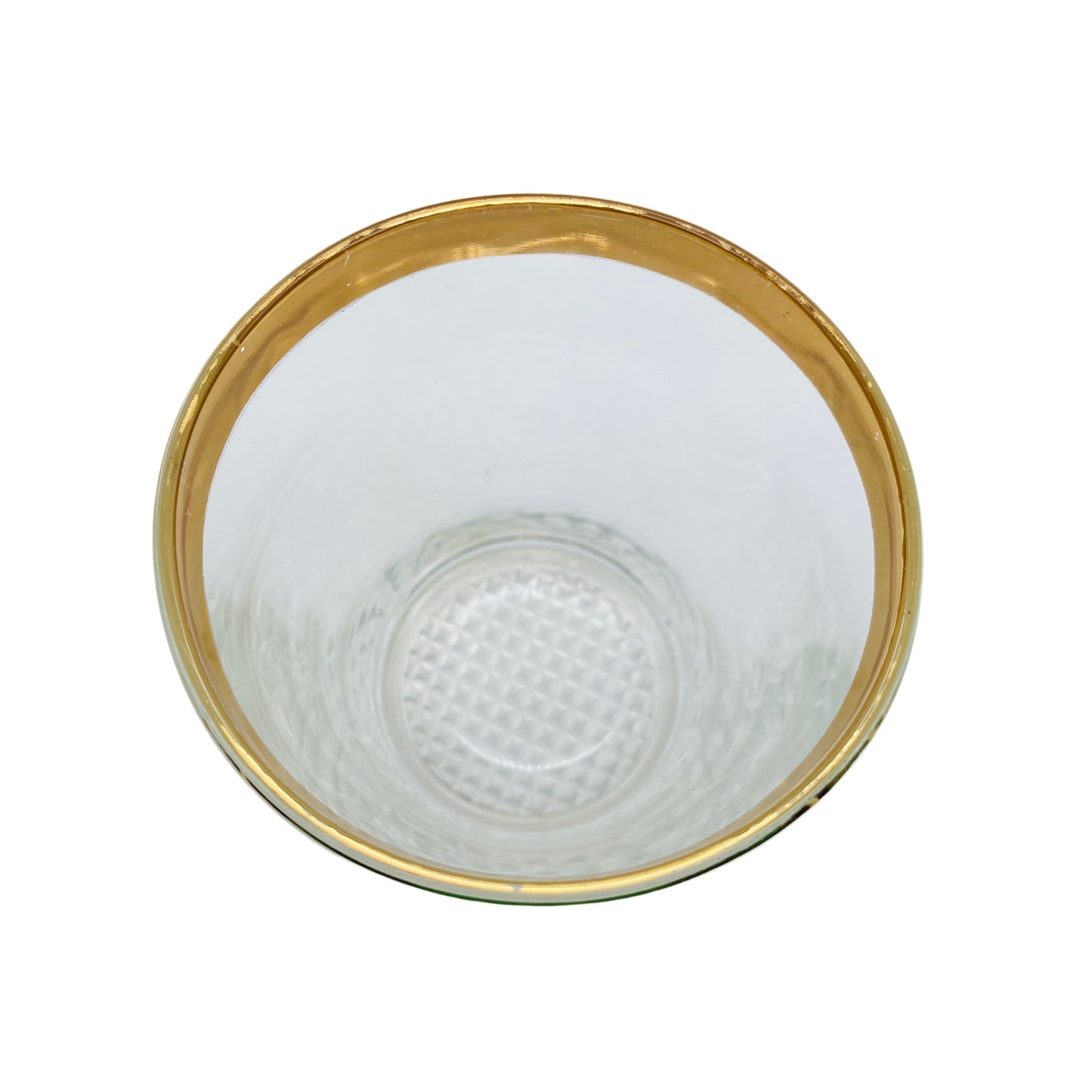 Wassergläser Goldrand 6er Set Gläser Glas 70er Jahre Rauten Dekor
