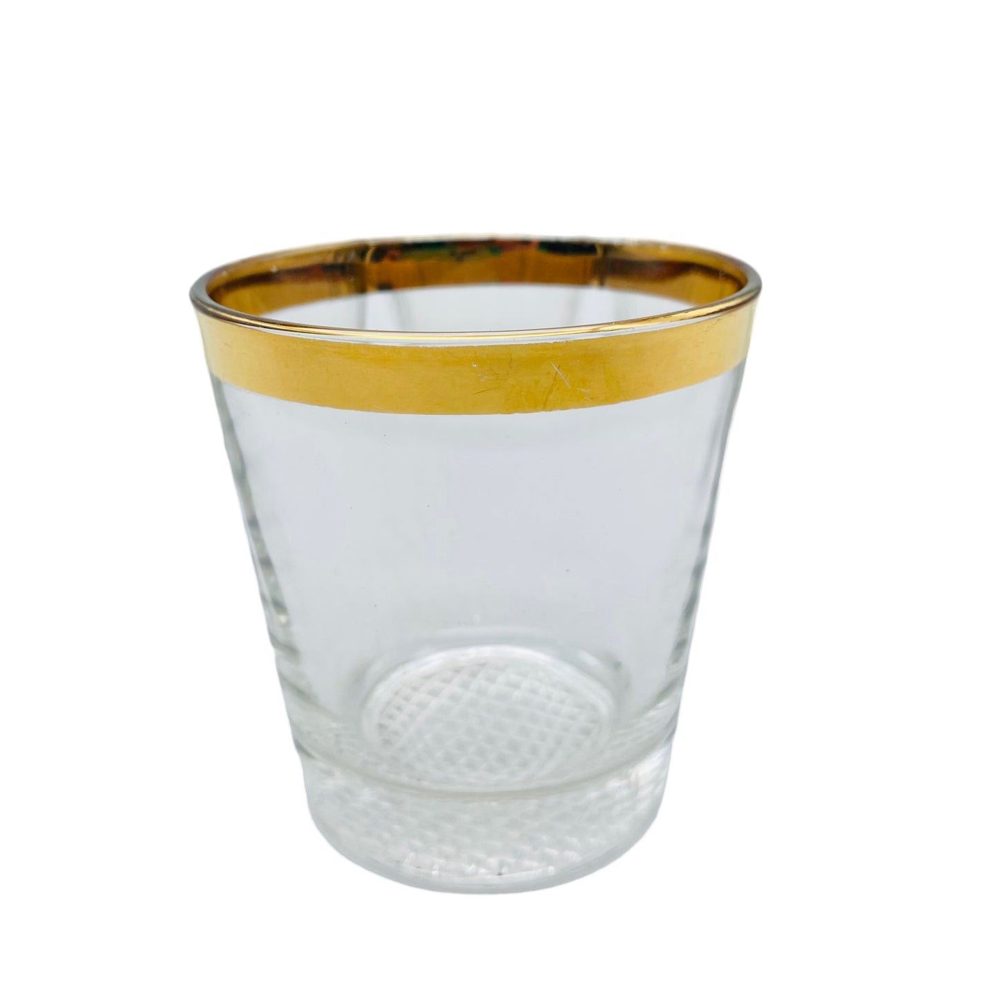 Wassergläser Goldrand 6er Set Gläser Glas 70er Jahre Rauten Dekor
