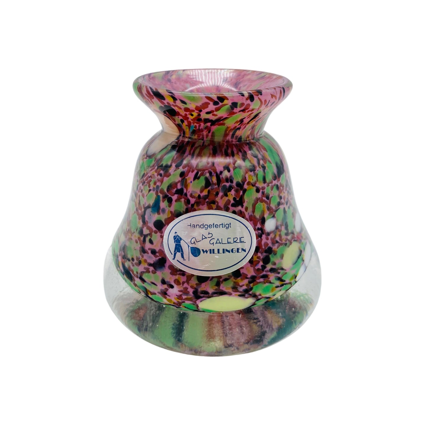 Willingen Glasgalerie Vase rosa grün bunt Glas 80er
