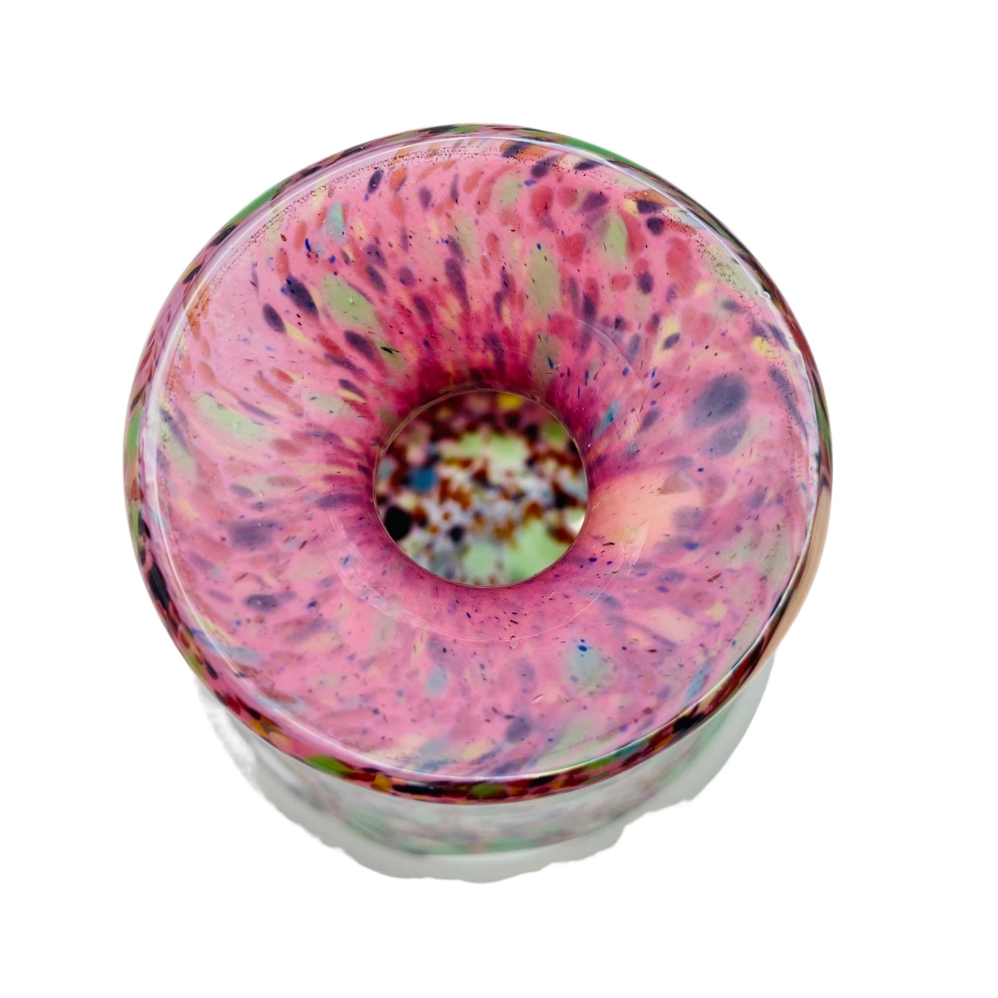 Willingen Glasgalerie Vase rosa grün bunt Glas 80er