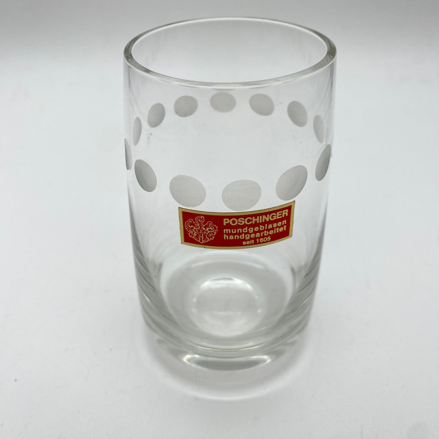 Poschinger Wassergläser 6er Set Linsenschliff satiniert 11 cm 1970er transparent