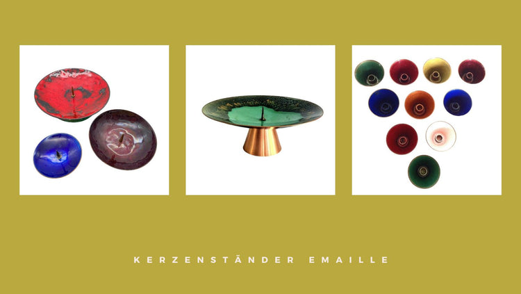 Emaille Kerzenhalter Kerzenständer 50er 60er 70er emailliert Email