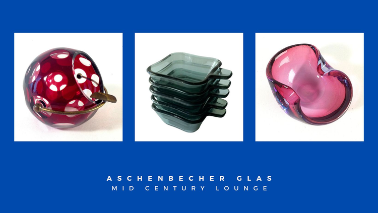 Glas Aschenbecher Ascher 50er 60er 70er Jahre